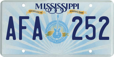 MS license plate AFA252