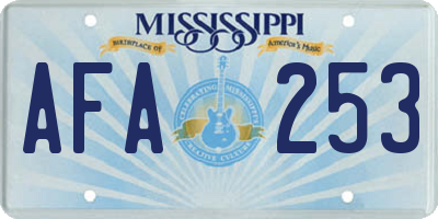 MS license plate AFA253
