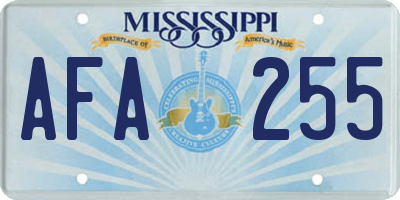 MS license plate AFA255