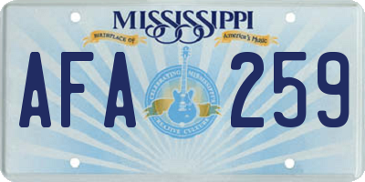MS license plate AFA259