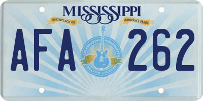 MS license plate AFA262