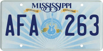 MS license plate AFA263