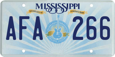 MS license plate AFA266