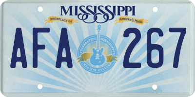 MS license plate AFA267