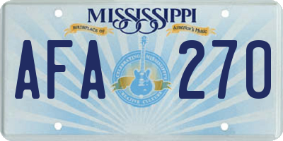 MS license plate AFA270