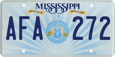 MS license plate AFA272