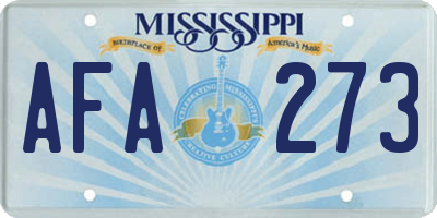 MS license plate AFA273
