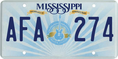 MS license plate AFA274