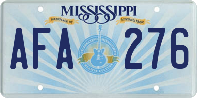 MS license plate AFA276