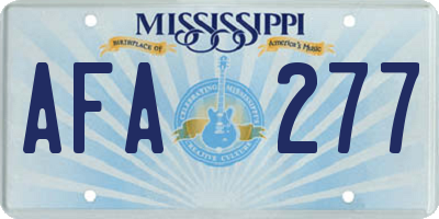 MS license plate AFA277