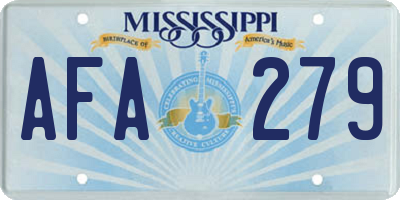 MS license plate AFA279