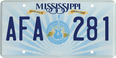 MS license plate AFA281