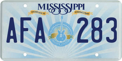 MS license plate AFA283