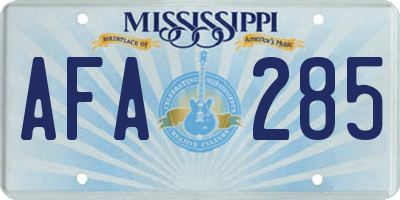 MS license plate AFA285