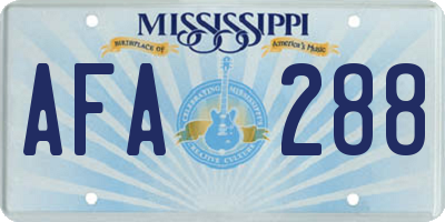 MS license plate AFA288