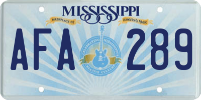 MS license plate AFA289