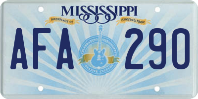 MS license plate AFA290