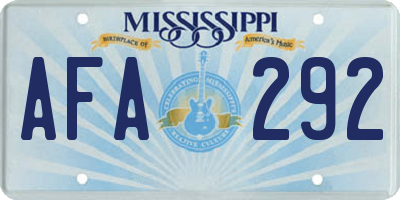 MS license plate AFA292