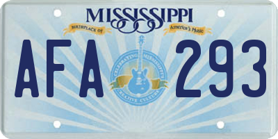 MS license plate AFA293