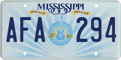 MS license plate AFA294