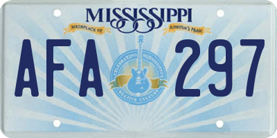MS license plate AFA297