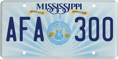 MS license plate AFA300