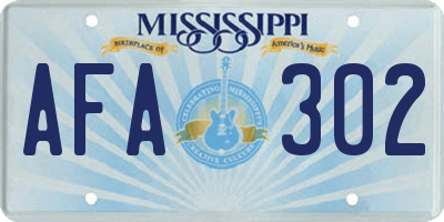 MS license plate AFA302