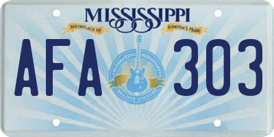 MS license plate AFA303