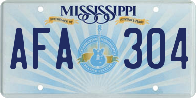 MS license plate AFA304