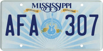 MS license plate AFA307
