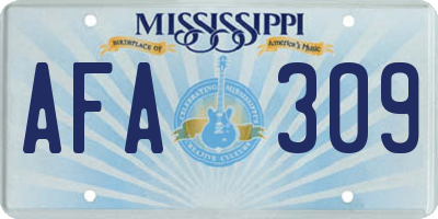 MS license plate AFA309