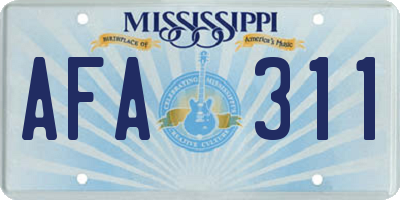 MS license plate AFA311