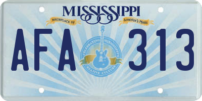 MS license plate AFA313