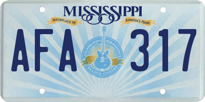MS license plate AFA317