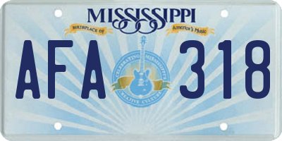 MS license plate AFA318
