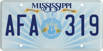 MS license plate AFA319