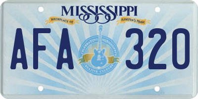 MS license plate AFA320