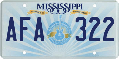 MS license plate AFA322
