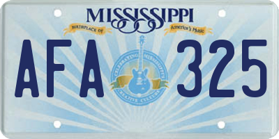 MS license plate AFA325