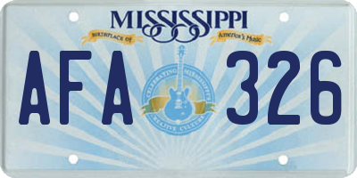 MS license plate AFA326