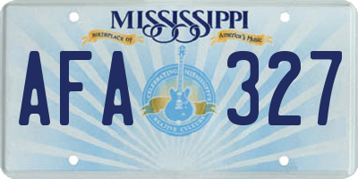 MS license plate AFA327