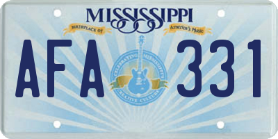 MS license plate AFA331