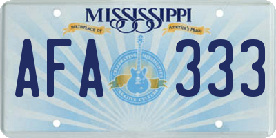 MS license plate AFA333