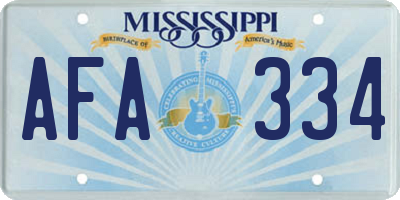 MS license plate AFA334