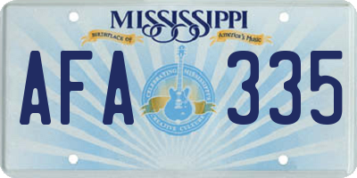 MS license plate AFA335