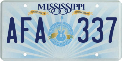 MS license plate AFA337