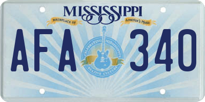 MS license plate AFA340