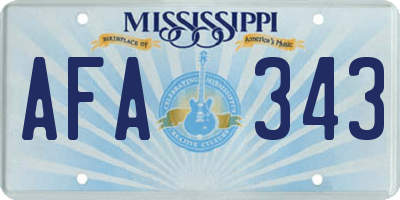 MS license plate AFA343