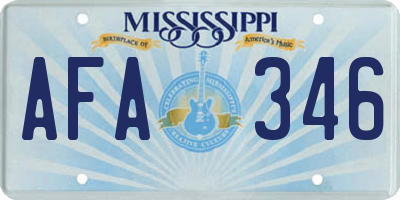 MS license plate AFA346