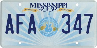 MS license plate AFA347
